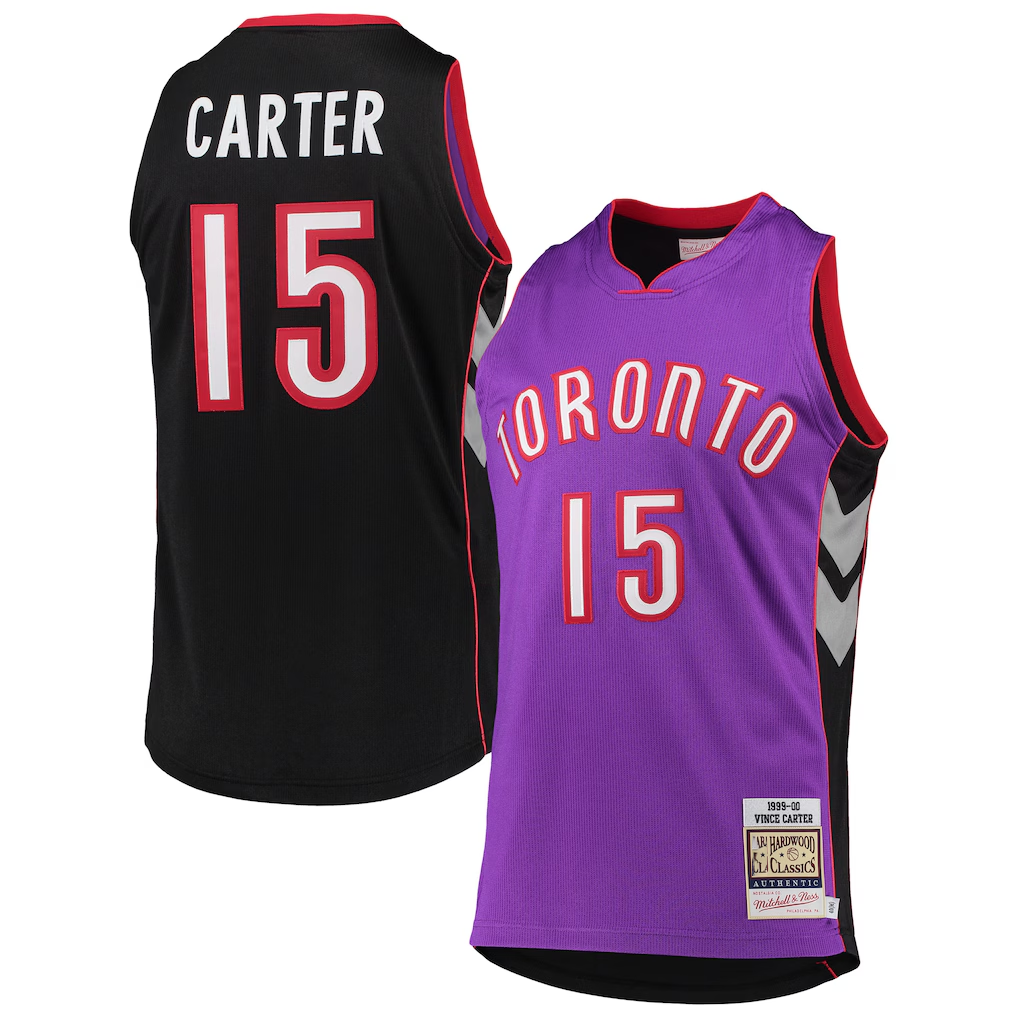 Rebec T.Raptors #15 Vince Carter Mitchell & Ness Purple 19992000 Hardwood Classics Authentic Jerseys
