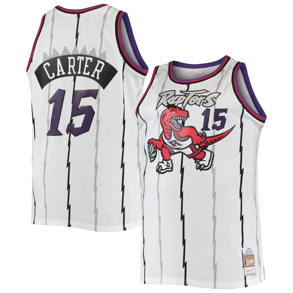 Rebec T.Raptors #15 Vince Carter Mitchell & Ness White 199899 Big & Tall Hardwood Classics Swingman Jerseys