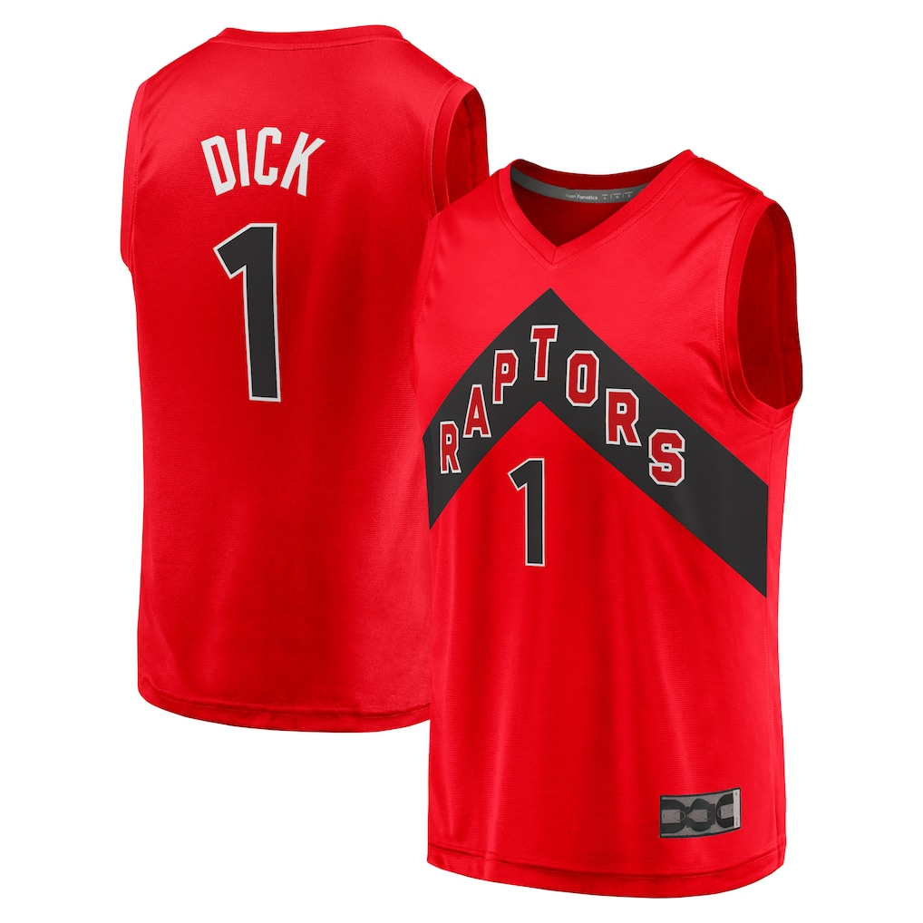 Rebec T.Raptors #1 Gradey Dick Red Fast Break Player Jerseys - Icon Edition