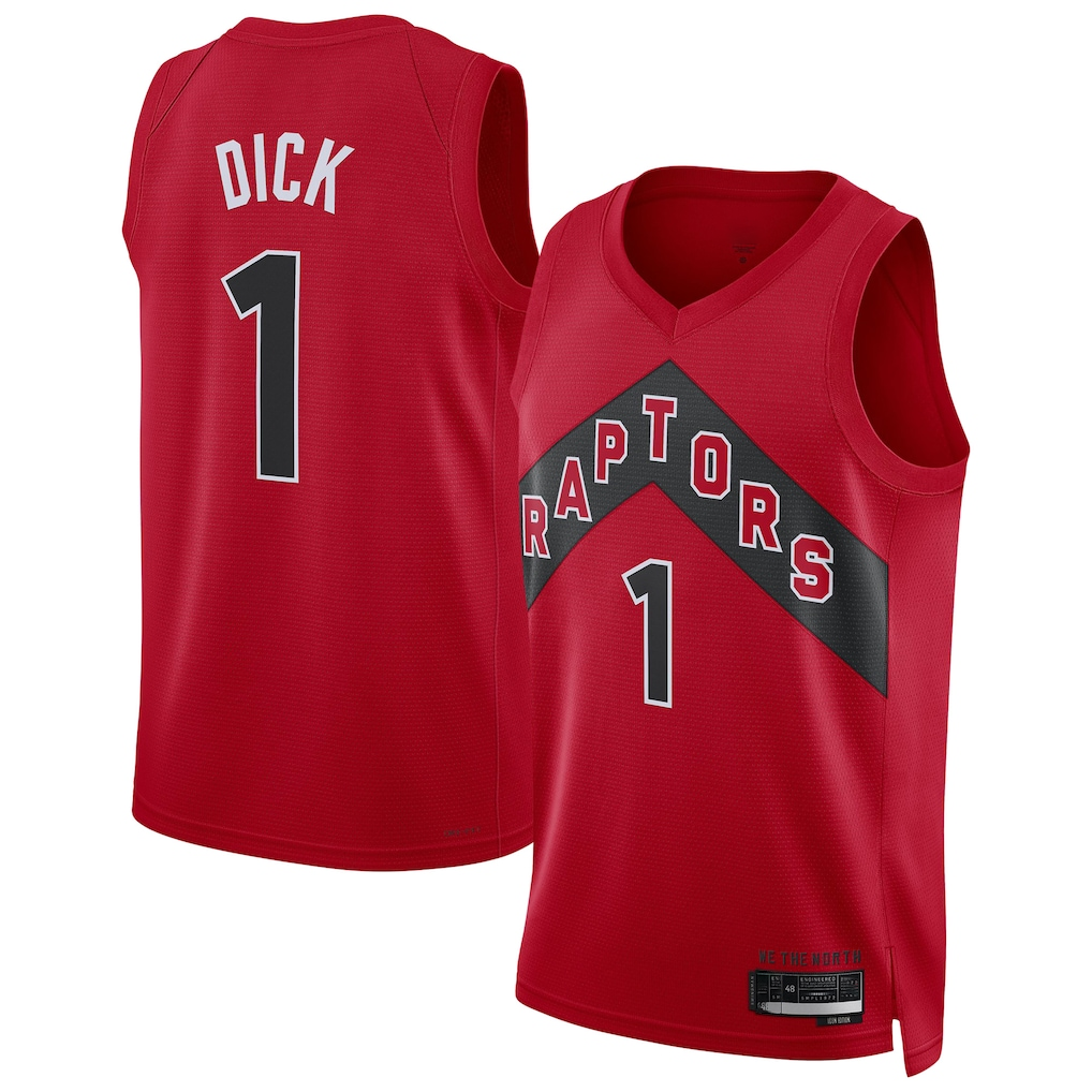 Rebec T.Raptors #1 Gradey Dick Red Swingman Player Jerseys - Icon Edition