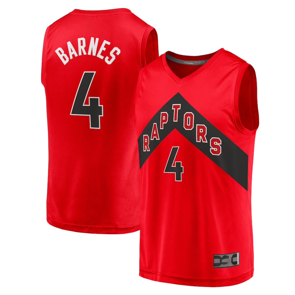 Rebec T.Raptors #4 Scottie Barnes Red Fast Break Replica Jerseys - Icon Edition