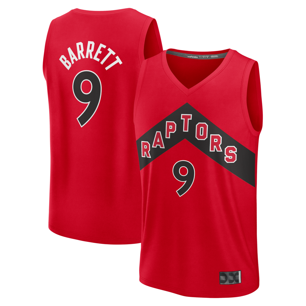 Rebec T.Raptors #9 RJ Barrett Red Fast Break Jerseys - Icon Edition