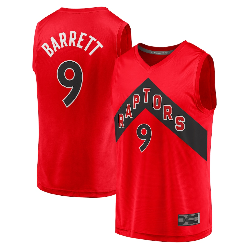 Rebec T.Raptors #9 RJ Barrett Red Fast Break Player Jerseys - Icon Edition