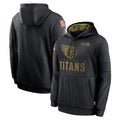 Rebec T.Titans Black Salute to Service Sideline Performance Pullover Hoodies Home Game Blank Player Stitched Jerseys