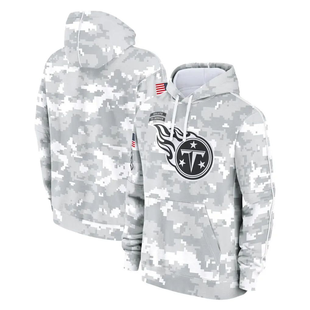Rebec T.Titans Camo Arctic Salute to Service Pullover Hoodies Home Game Blank Player Stitched Jerseys