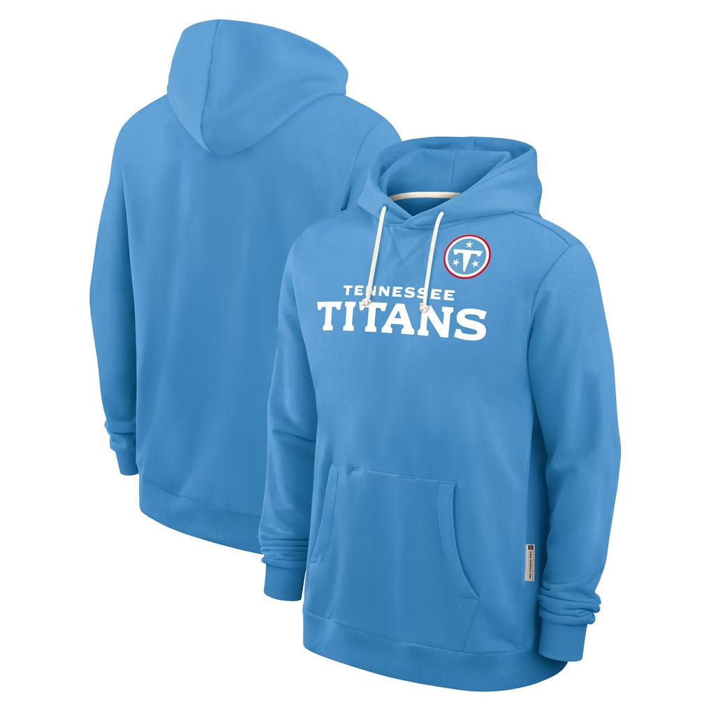 Rebec T.Titans Light Blue LOGO Pullover Hoodies Home Game Blank Player Stitched Jerseys