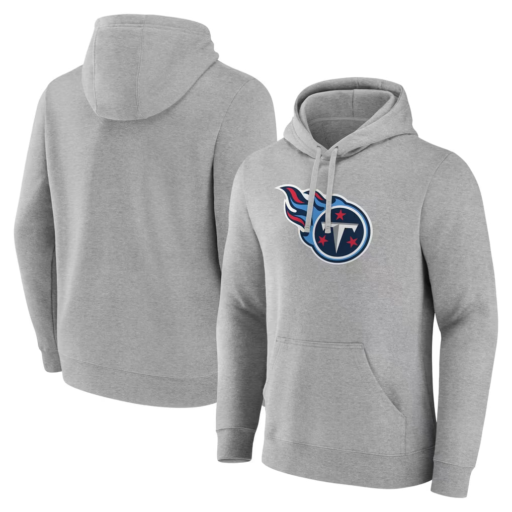 Rebec T.Titans Light Gray LOGO Pullover Hoodies Home Game Blank Player Stitched Jerseys