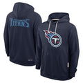 Rebec T.Titans Navy LOGO Pullover Hoodies Home Game Blank Player Stitched Jerseys