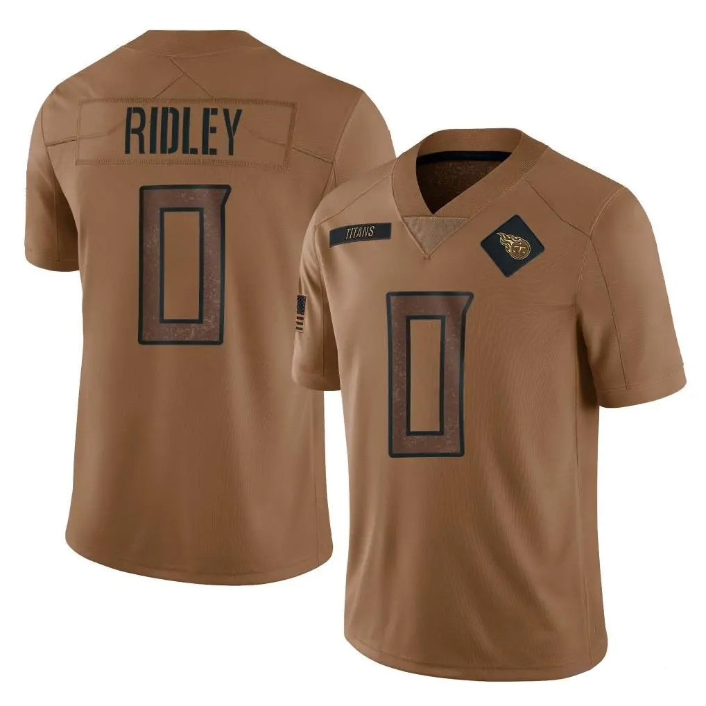Rebec T.Titans #0 Calvin Ridley Player Brown Limited Salute to Service Home Game Stitched Jerseys