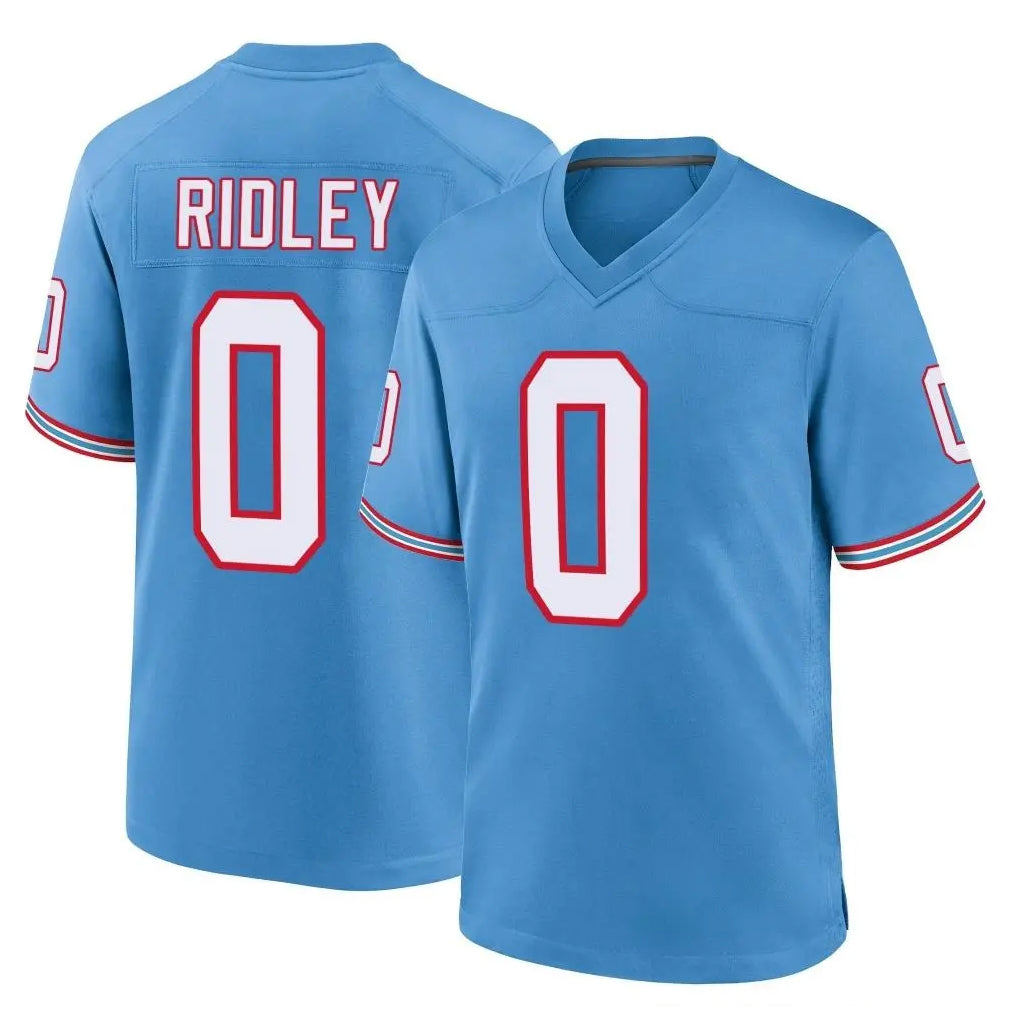 Rebec T.Titans #0 Calvin Ridley Player Light Blue Oilers Throwback Home Game Stitched Jerseys