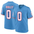 Rebec T.Titans #0 Calvin Ridley Player Light Blue Oilers Throwback Home Game Stitched Jerseys