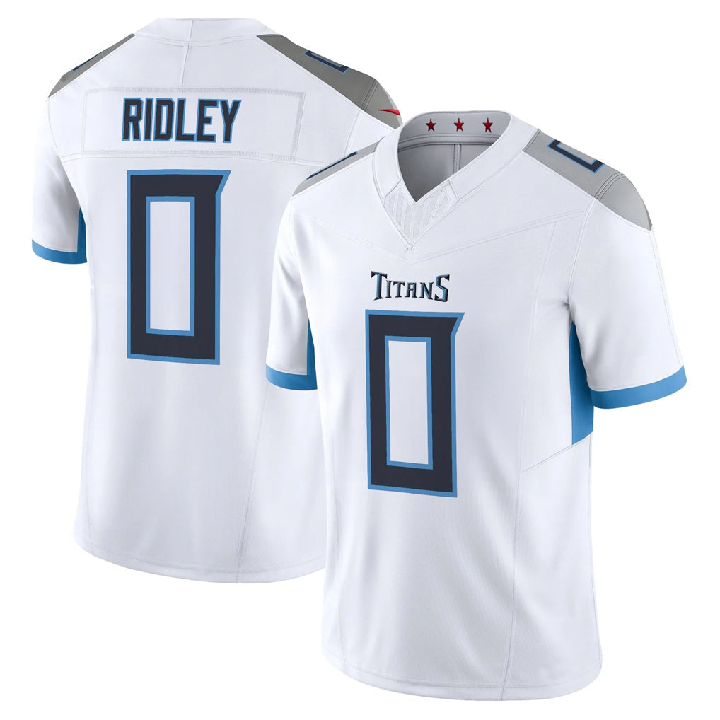 Rebec T.Titans #0 Calvin Ridley Player White 2025 Vapor Limited Home Game Stitched Jerseys