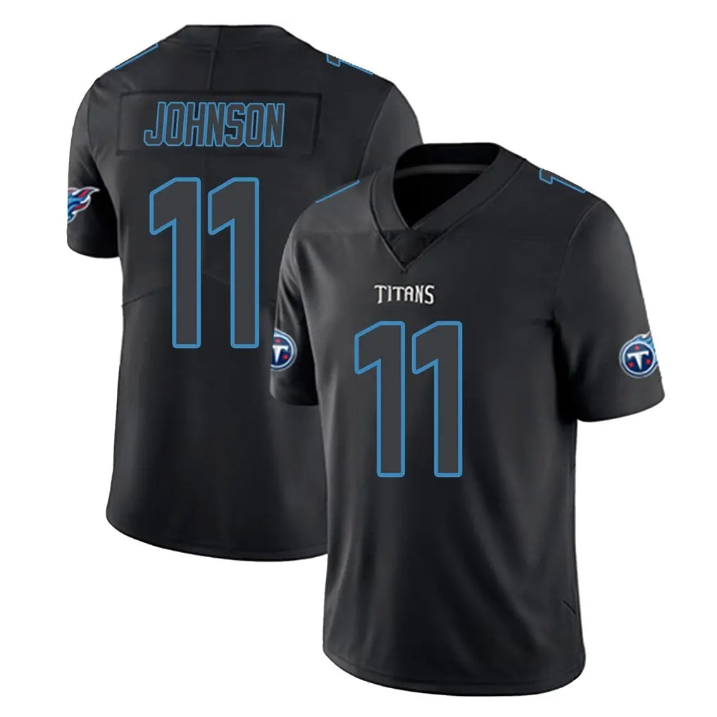 Rebec T.Titans #11 Jermaine Johnson II Player Black Impact Limited Home Game Stitched Jerseys