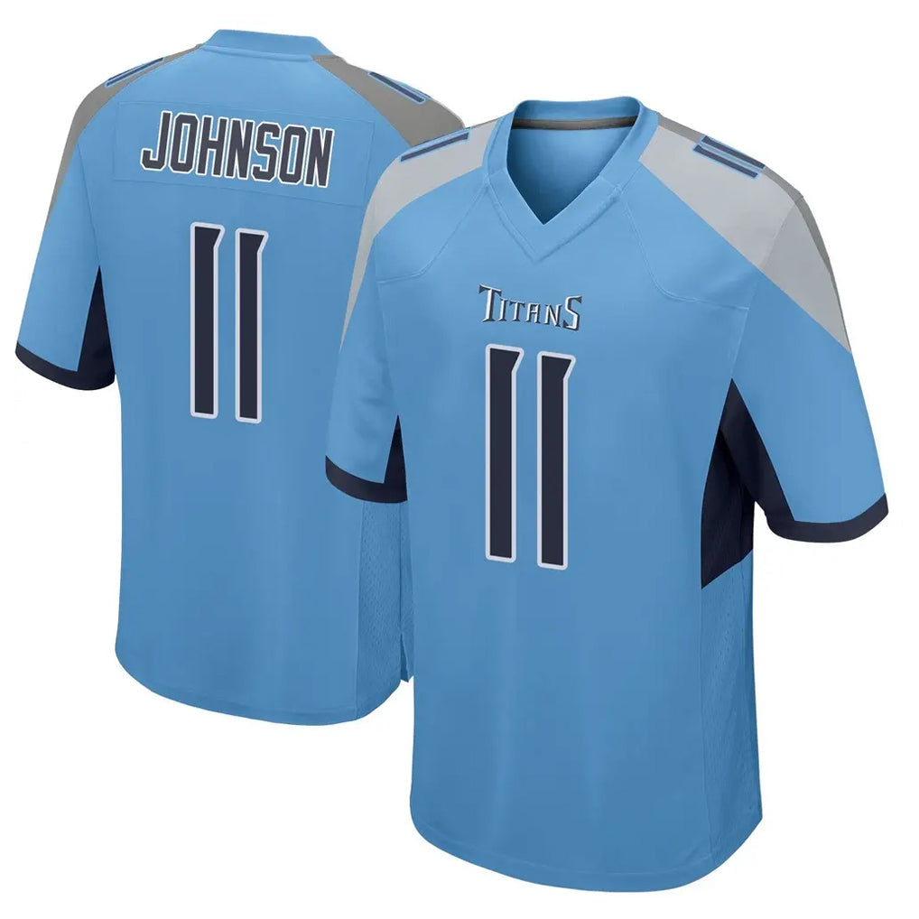 Rebec T.Titans #11 Jermaine Johnson II Player Light Blue Home Game Stitched Jerseys