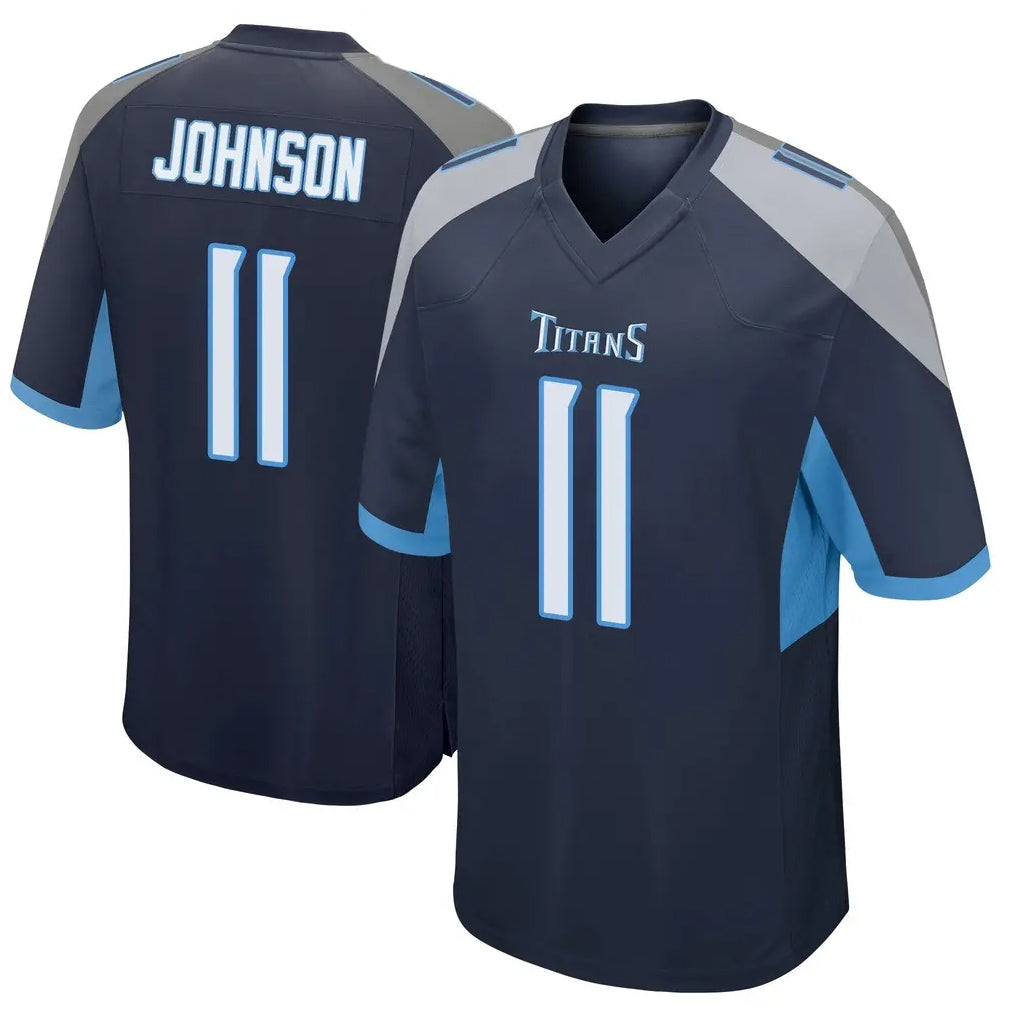 Rebec T.Titans #11 Jermaine Johnson II Player Navy Home Game Stitched Jerseys