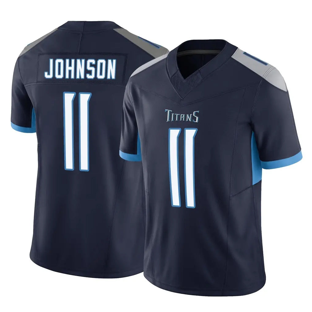Rebec T.Titans #11 Jermaine Johnson II Player Navy Limited Vapor F.U.S.E. Home Game Stitched Jerseys
