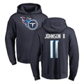 Rebec T.Titans #11 Jermaine Johnson II Player Navy Logo Pullover Hoodies Home Game Stitched Jerseys