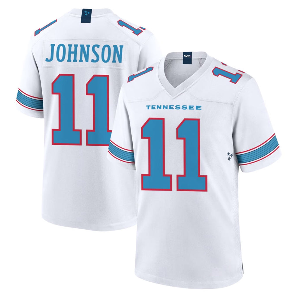 Rebec T.Titans #11 Jermaine Johnson II Player White 2026 Game Home Stitched Jerseys