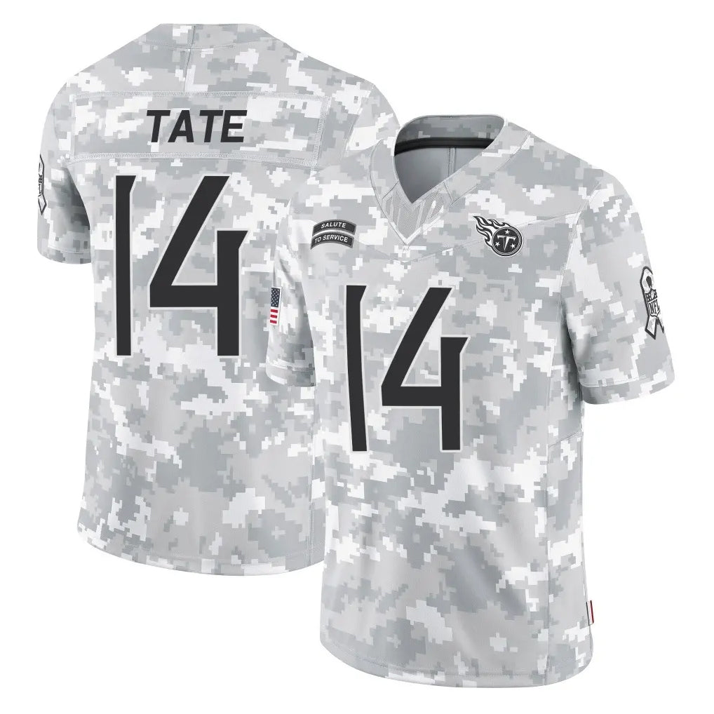 Rebec T.Titans #14 Carnell Tate Player Arctic Camo Limited Salute to Service Home Game Stitched Jerseys