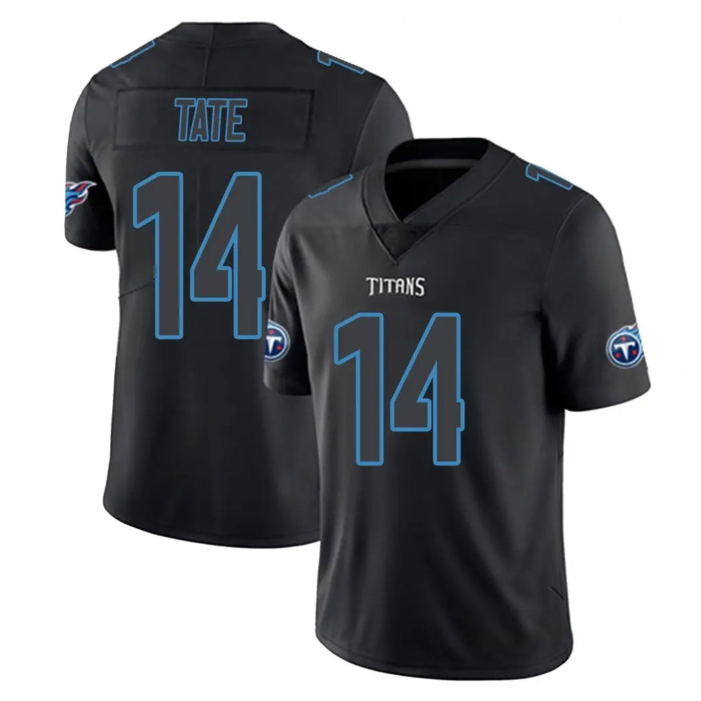 Rebec T.Titans #14 Carnell Tate Player Black Impact Limited Home Game Stitched Jerseys