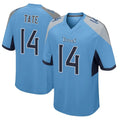 Rebec T.Titans #14 Carnell Tate Player Light Blue Home Game Stitched Jerseys