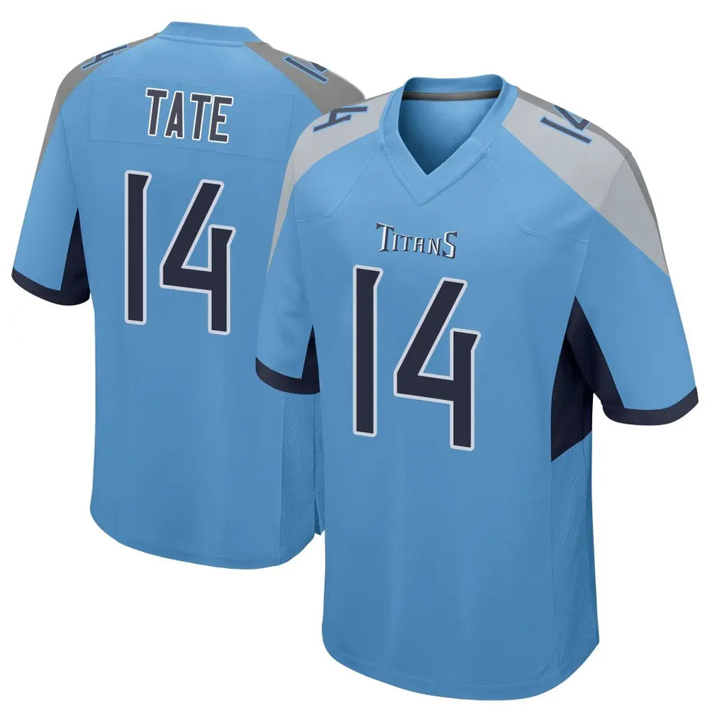 Rebec T.Titans #14 Carnell Tate Player Light Blue Home Game Stitched Jerseys