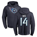 Rebec T.Titans #14 Carnell Tate Player Navy Logo Pullover Hoodies Home Game Stitched Jerseys