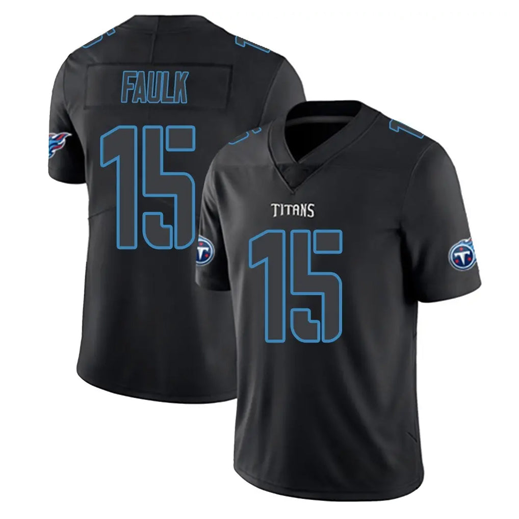 Rebec T.Titans #15 Keldric Faulk Player Black Impact Limited Home Game Stitched Jerseys