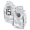 Rebec T.Titans #15 Keldric Faulk Player Camo Arctic Salute to Service Pullover Hoodies Home Game Stitched Jerseys