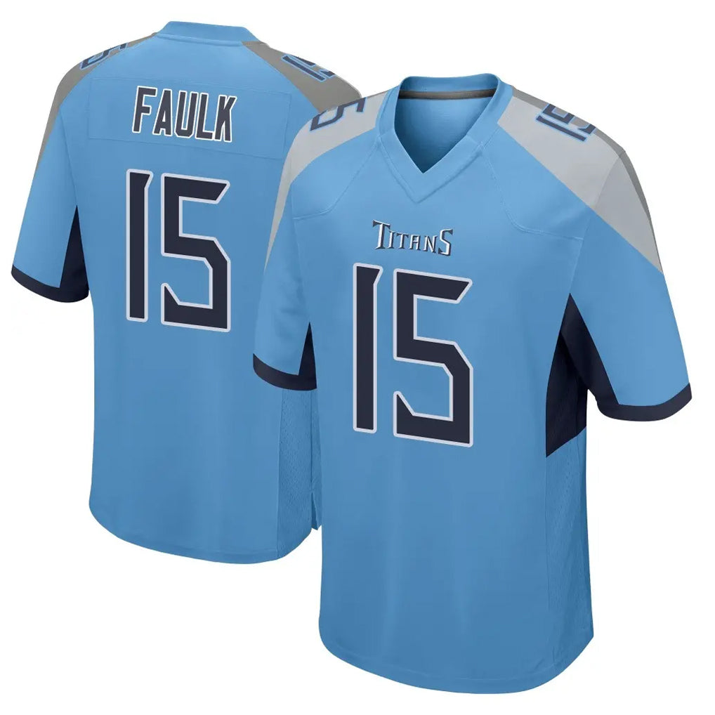 Rebec T.Titans #15 Keldric Faulk Player Light Blue Home Game Stitched Jerseys