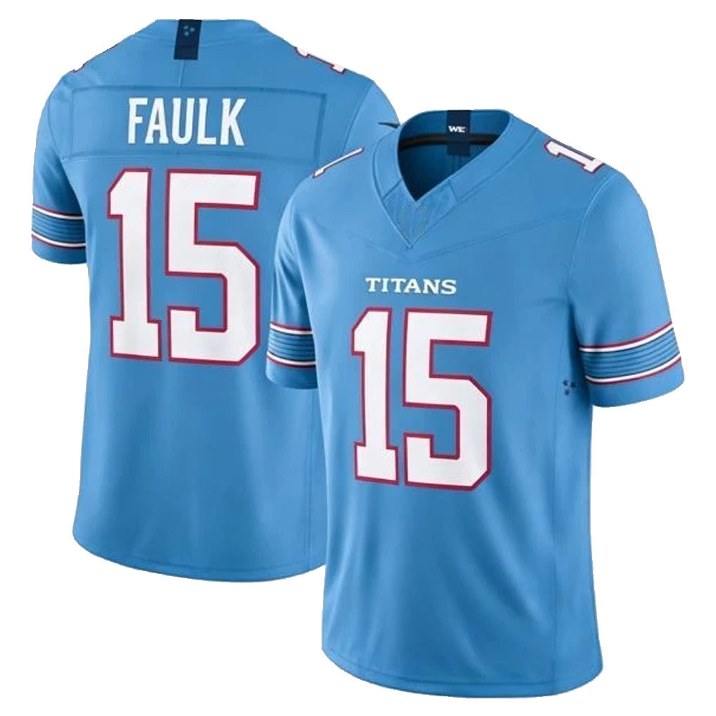 Rebec T.Titans #15 Keldric Faulk Player Light Blue Team Vapor F.U.S.E. Limited Home Game Stitched Jerseys
