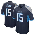 Rebec T.Titans #15 Keldric Faulk Player Navy Home Game Stitched Jerseys