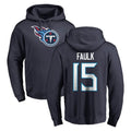 Rebec T.Titans #15 Keldric Faulk Player Navy Logo Pullover Hoodies Home Game Stitched Jerseys