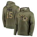 Rebec T.Titans #15 Keldric Faulk Player Olive Salute to Service Pullover Hoodies Home Game Stitched Jerseys