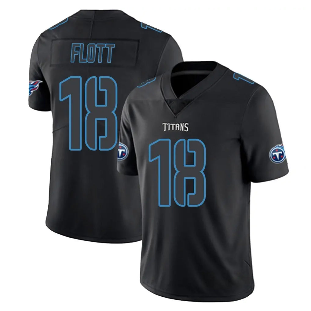Rebec T.Titans #18 Cor'Dale Flott Player Black Impact Limited Home Game Stitched Jerseys