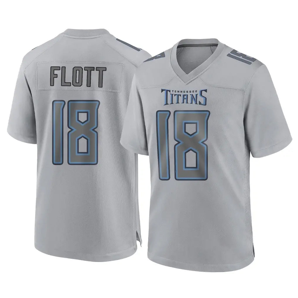 Rebec T.Titans #18 Cor'Dale Flott Player Gray Atmosphere Fashion Home Game Stitched Jerseys