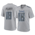 Rebec T.Titans #18 Cor'Dale Flott Player Gray Atmosphere Fashion Home Game Stitched Jerseys