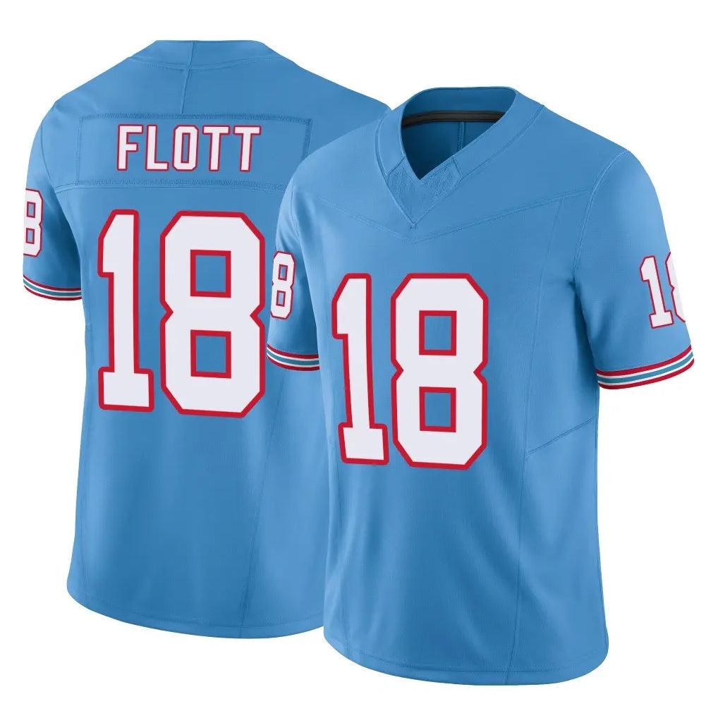 Rebec T.Titans #18 Cor'Dale Flott Player Light Blue Limited Vapor F.U.S.E. Home Game Stitched Jerseys
