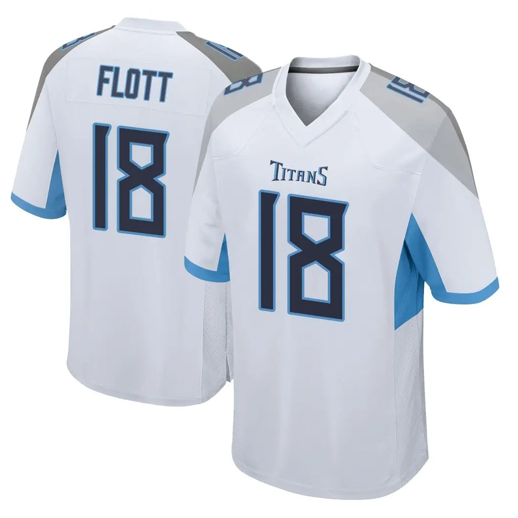 Rebec T.Titans #18 Cor'Dale Flott Player White Home Game Stitched Jerseys