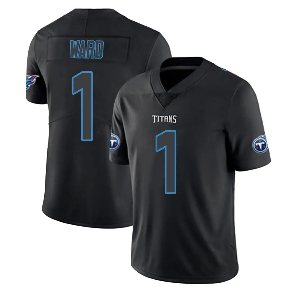 Rebec T.Titans #1 Cam Ward Player Black Impact Limited Home Game Stitched Jerseys