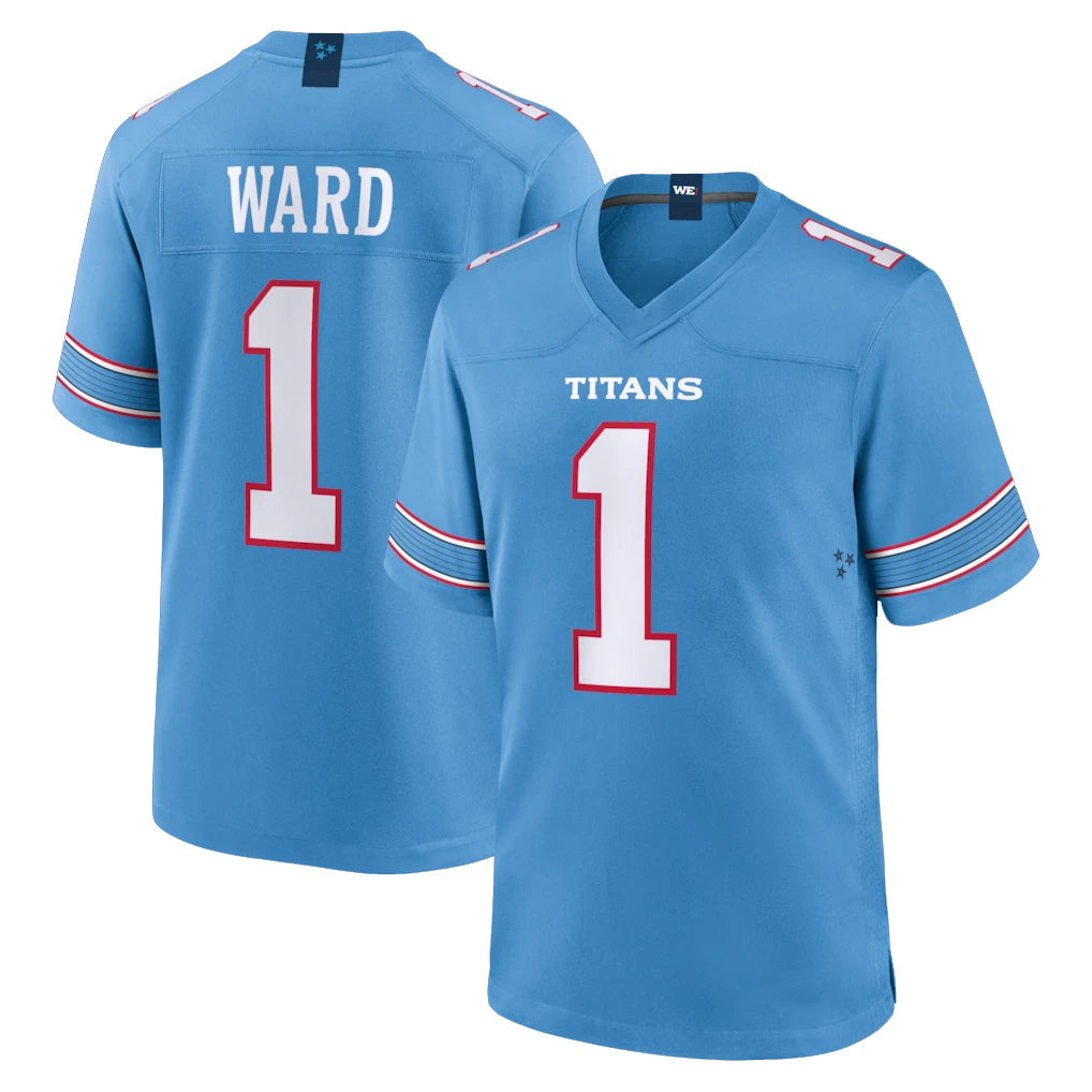 Rebec T.Titans #1 Cam Ward Player Light Blue 2026 Game Home Stitched Jerseys
