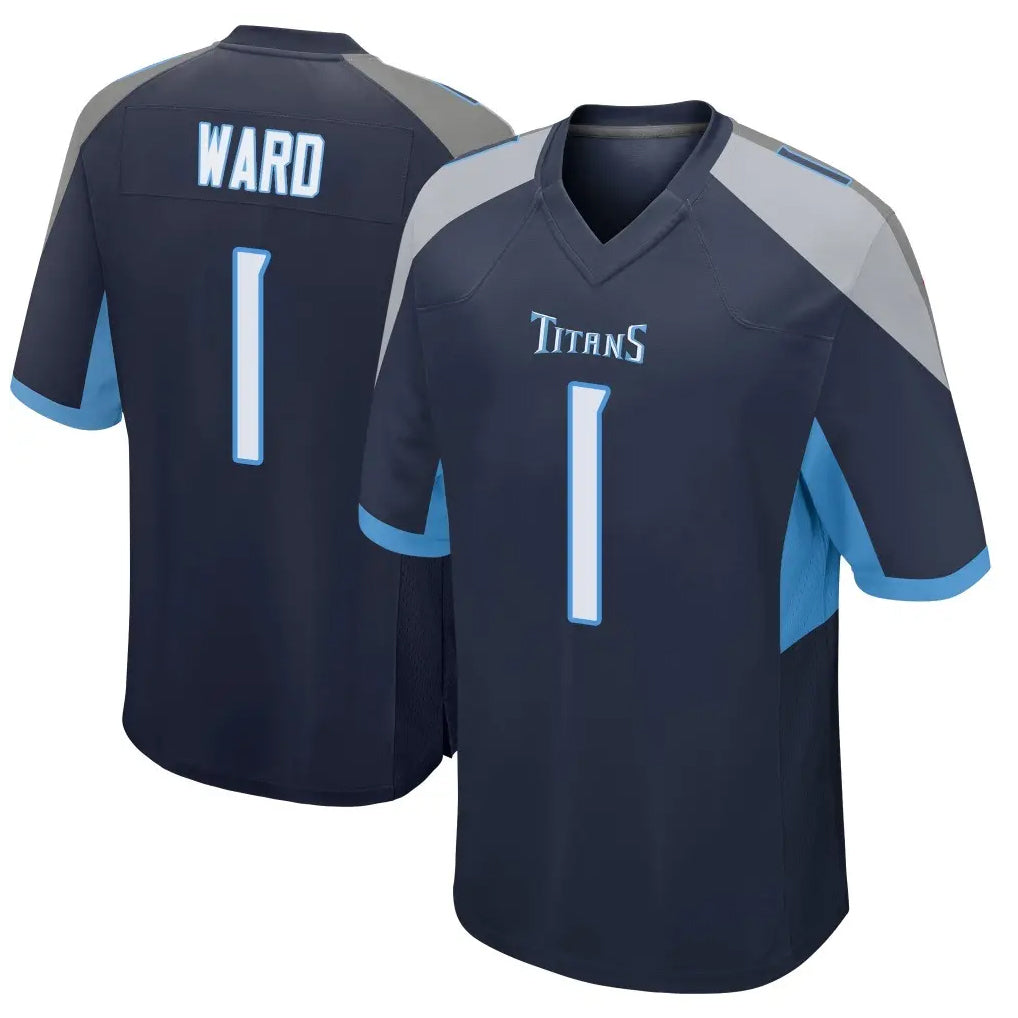 Rebec T.Titans #1 Cam Ward Player Navy Home Game Stitched Jerseys