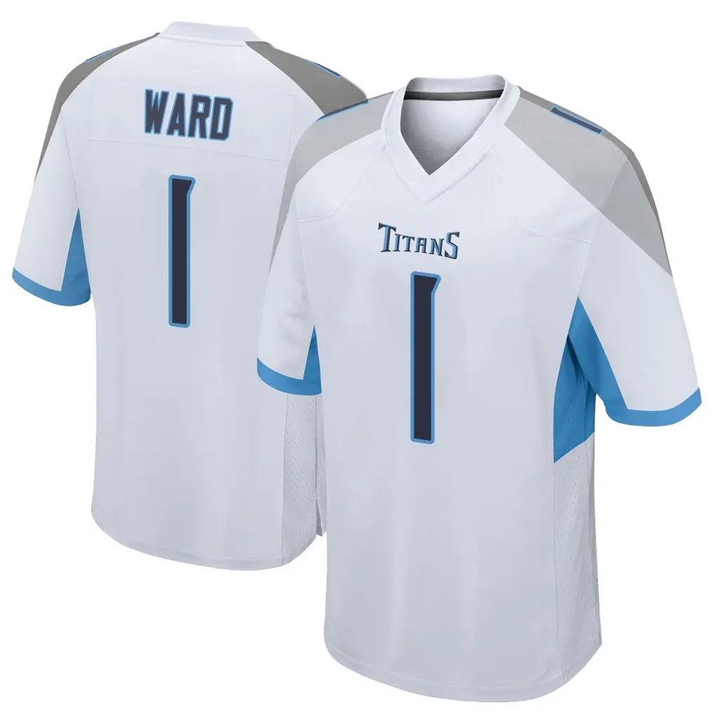 Rebec T.Titans #1 Cam Ward Player White Home Game Stitched Jerseys