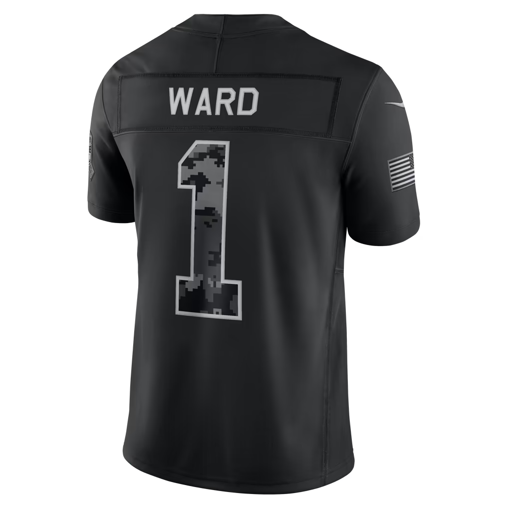 Rebec T.Titans #1 Cameron Ward Black 2026 Salute to Service Stitched Limited Jersey