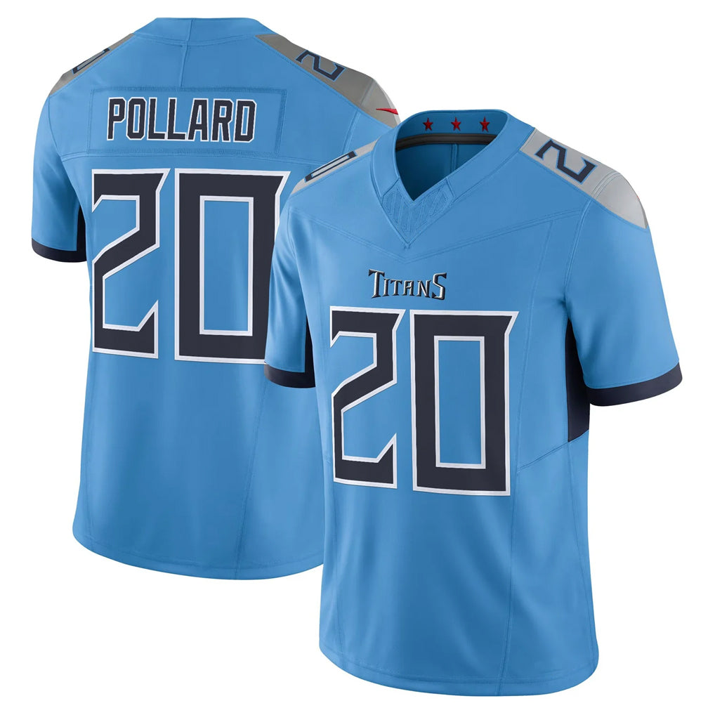 Rebec T.Titans #20 Tony Pollard Player Light Blue Vapor F.U.S.E. Limited Home Game Stitched Jerseys