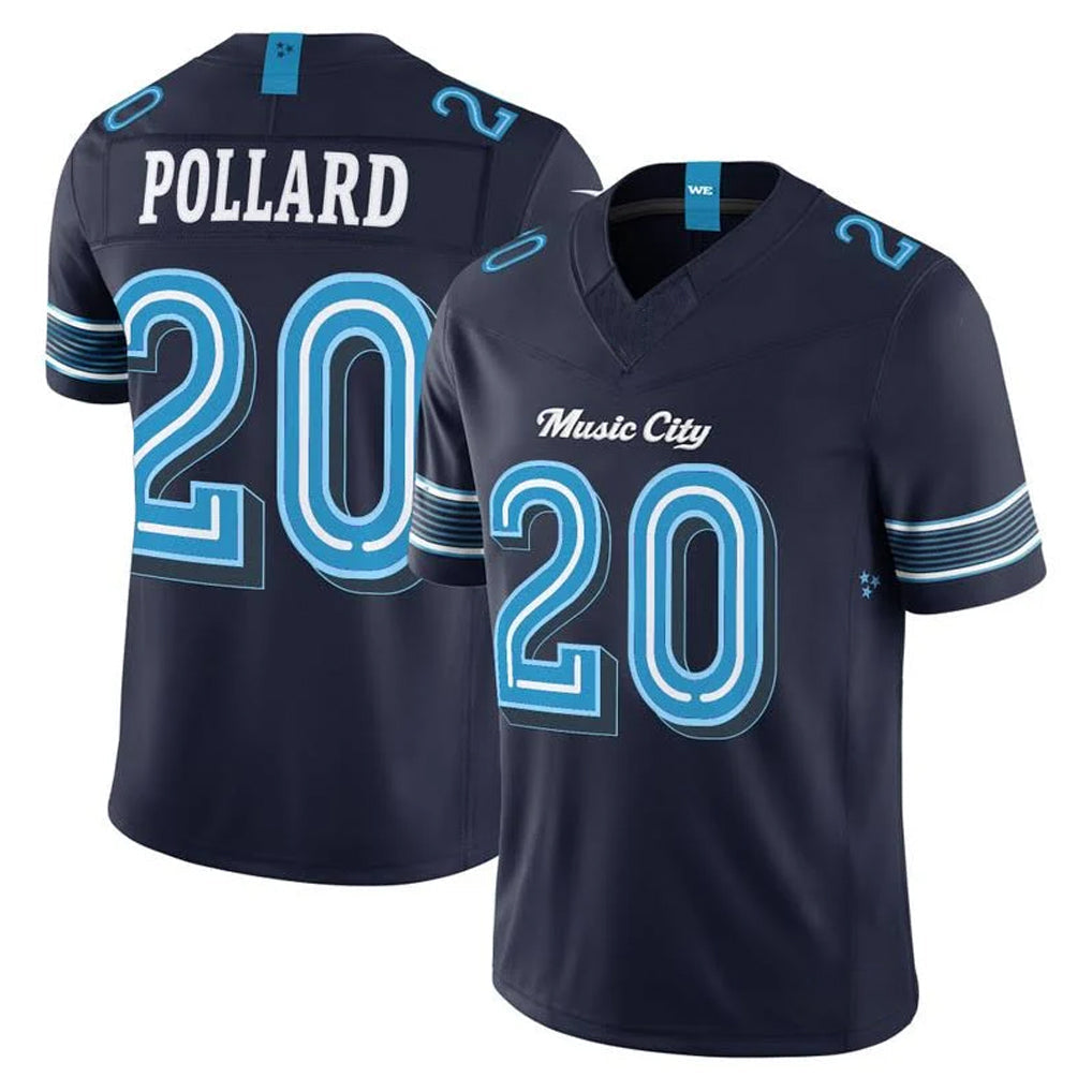 Rebec T.Titans #20 Tony Pollard Player Navy 2026 Rivalries Collection Limited Home Game Stitched Jerseys