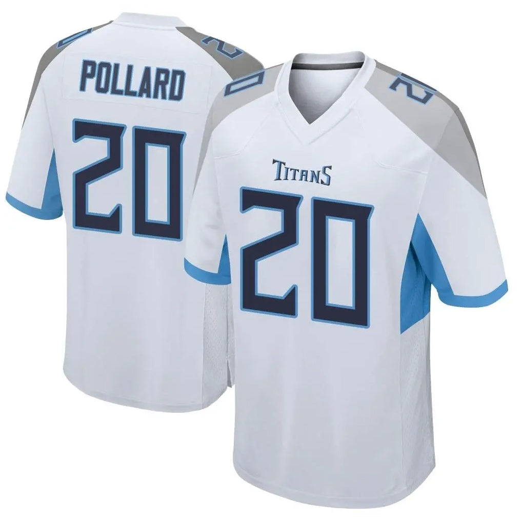 Rebec T.Titans #20 Tony Pollard Player White Home Game Stitched Jerseys