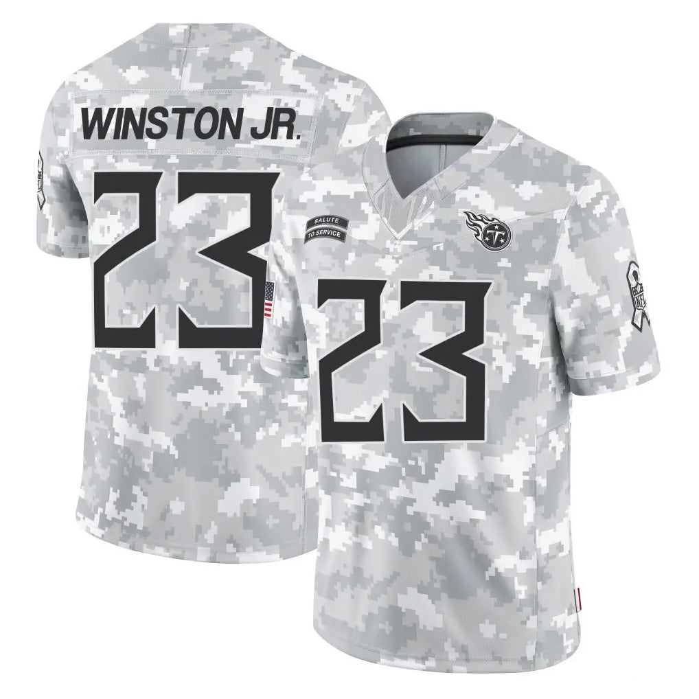 Rebec T.Titans #23 Kevin Winston Jr. Player Arctic Camo Limited Salute to Service Home Game Stitched Jerseys