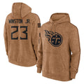 Rebec T.Titans #23 Kevin Winston Jr. Player Brown Salute To Service Club Pullover Hoodies Home Game Stitched Jerseys
