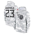 Rebec T.Titans #23 Kevin Winston Jr. Player Camo Arctic Salute to Service Pullover Hoodies Home Game Stitched Jerseys